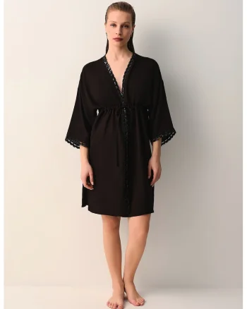 Pareo cu garnituri din dantela Diana, Negru