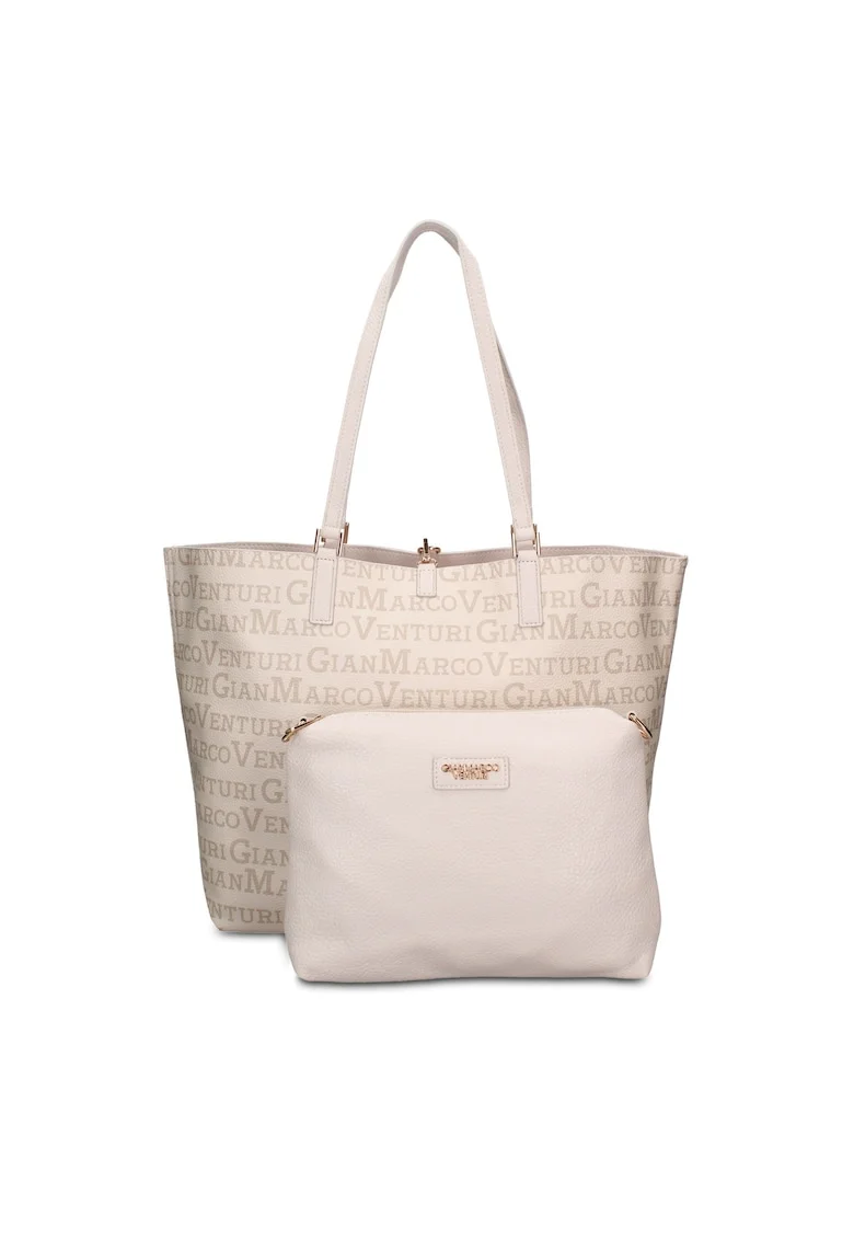 Geanta shopper de piele ecologica cu etui detasabil Valoria Chic, Bej deschis