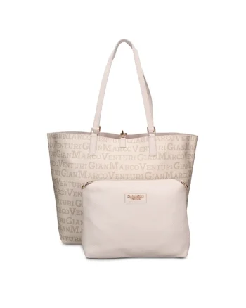 Geanta shopper de piele ecologica cu etui detasabil Valoria Chic, Bej deschis