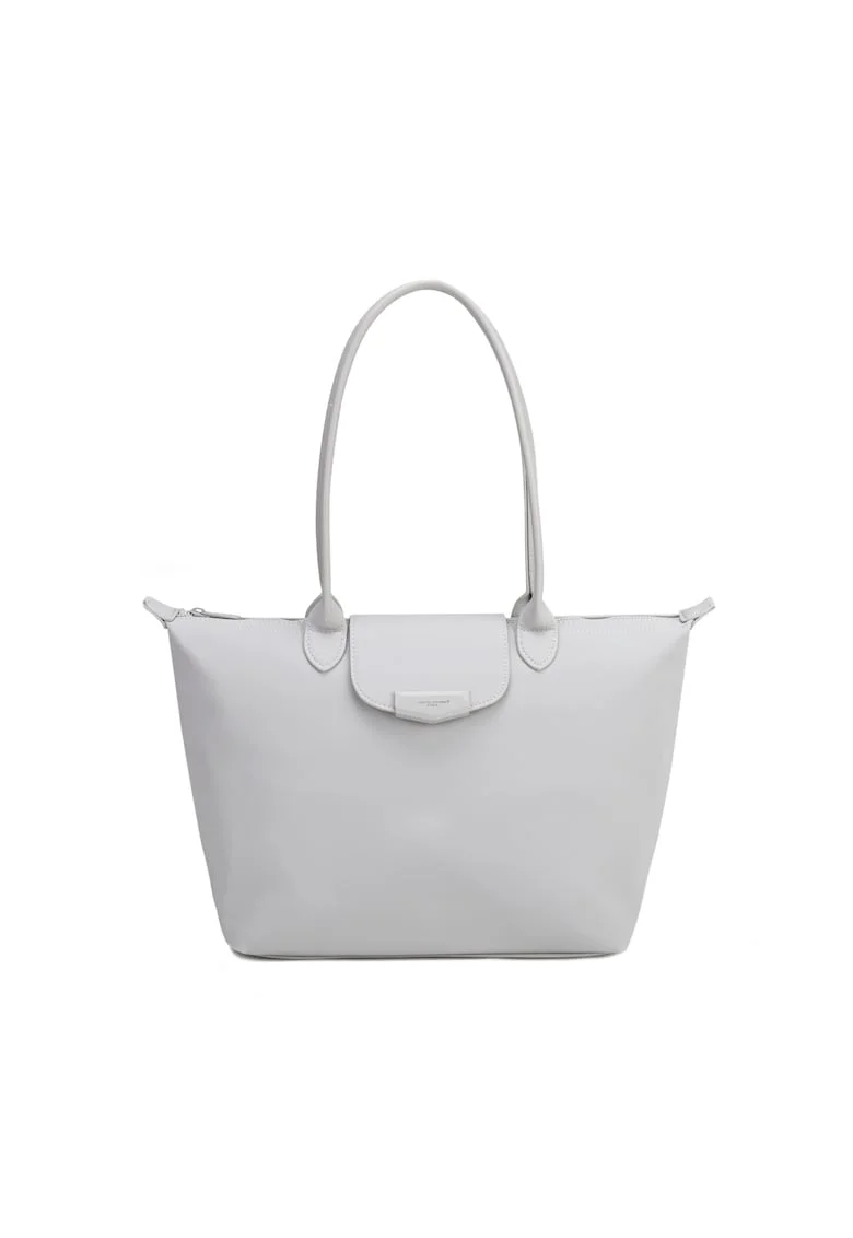 Geanta shopper de piele ecologica Corvus, Gri deschis