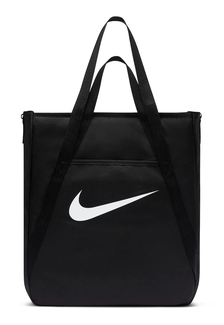 Geanta tote sport cu imprimeu logo, Alb/Negru