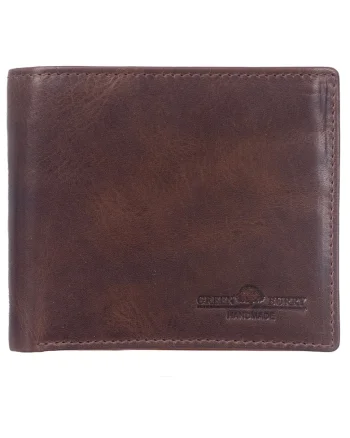 Portofel barbati piele naturala maro inchis 10.5 x 9 x 2.5 cm, Newport,