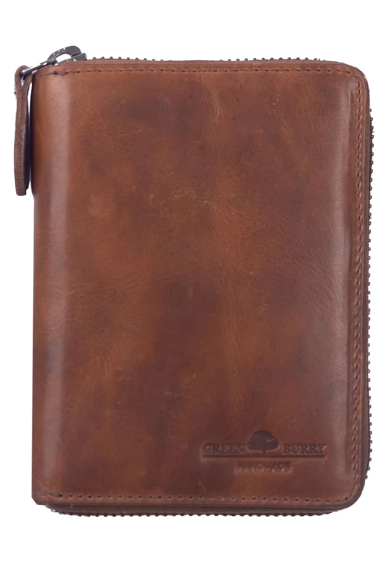 Portofel unisex piele naturala 10 x 13 x 2.5 cm, Newport,, Maro