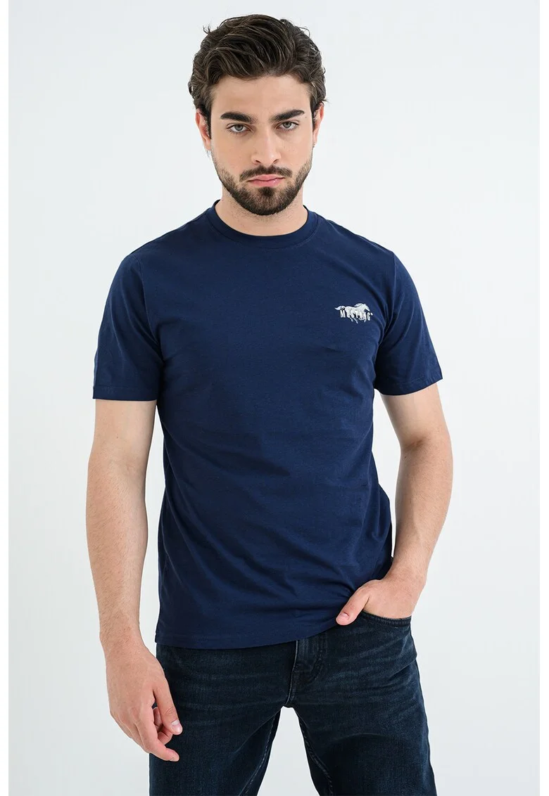 Tricou din bumbac Austin, Alb/Bleumarin