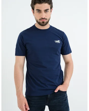 Tricou din bumbac Austin, Alb/Bleumarin