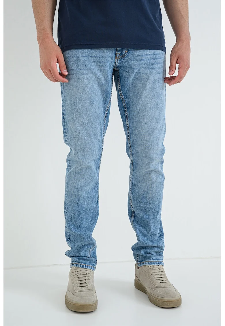 Blugi slim-fit cu talie joasa Oregon, Albastru deschis melange