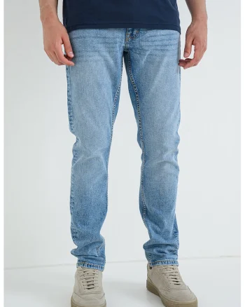 Blugi slim-fit cu talie joasa Oregon, Albastru deschis melange