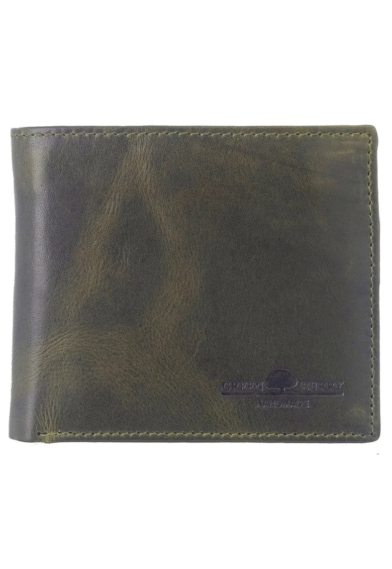 Portofel barbati piele naturala verde 10.5 x 9 x 2.5 cm, Newport,