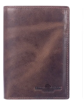 Portofel barbati piele naturala maro inchis 9 x 12.5 x 2 cm, Newport,