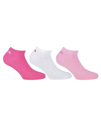 Set de sosete pana la glezna unisex - 3 perechi, Alb/Fucsia/Roz