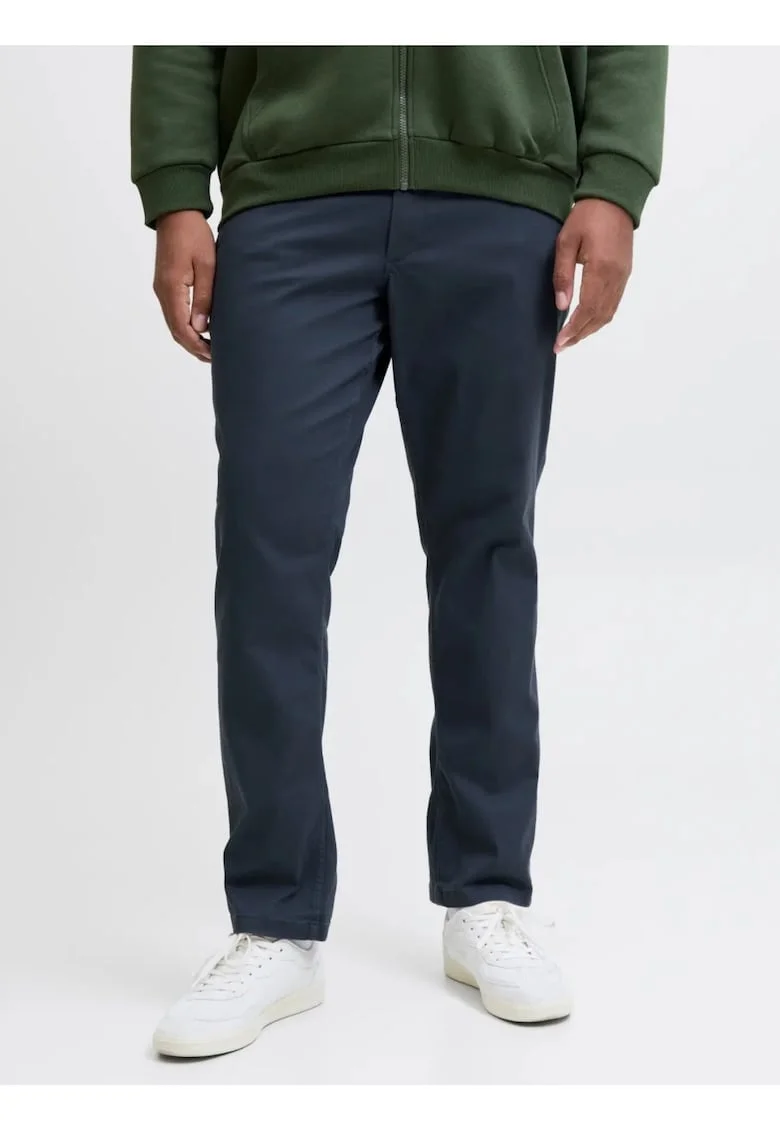 Plus Pantaloni chino, JPSTMARCO JJDAVE, barbati big sizes, Slim Fit, Bleumarin inchis