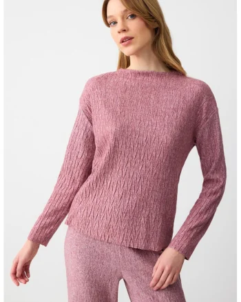 Bluza lejera cu maneci cazute, Roz prafuit