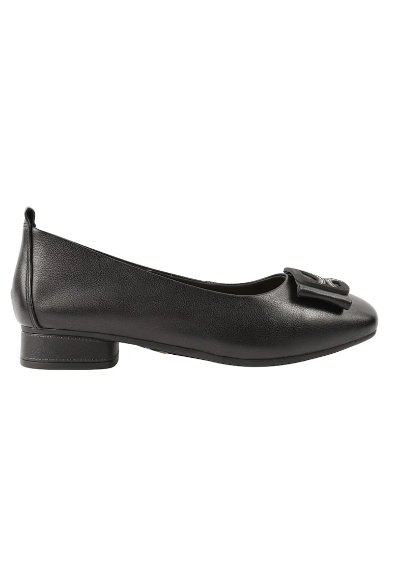 Balerini  510-2 negru, piele naturala, cu toc, Negru