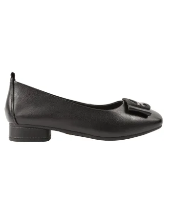 Balerini  510-2 negru, piele naturala, cu toc, Negru