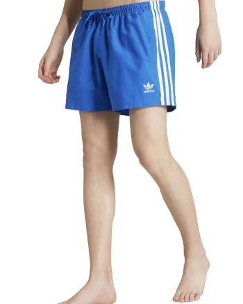 Pantaloni scurti cu snur, pentru inot Adicolor, Alb/Albastru royal