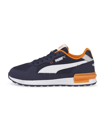 Pantofi sport cu insertii din plasa Graviton Jr, Portocaliu/Bleumarin