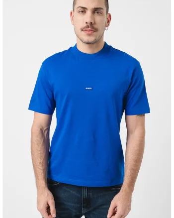 Tricou cu decolteu la baza gatului si logo Nieros, Albastru royal