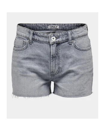 Pantaloni scurti dama,  303602840, Gri, Bumbac