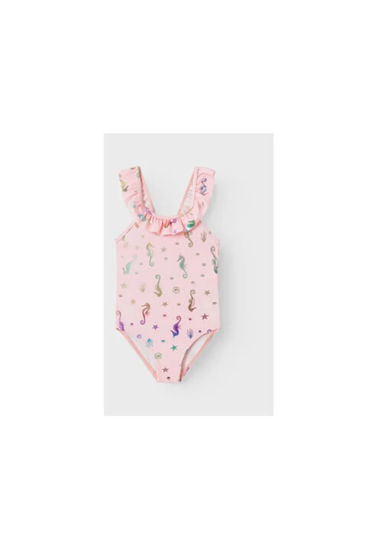 Costum de baie copii,  523107, Roz, Poliamida,