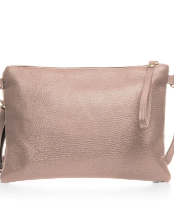 Geanta plic crossbody bej, din piele naturala