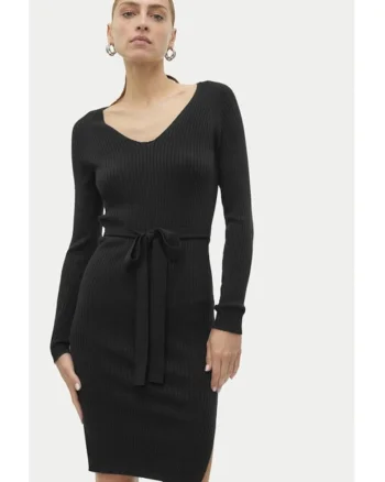Rochie tricotata Saba 10309320 Negru Slim Fit, Viscoza