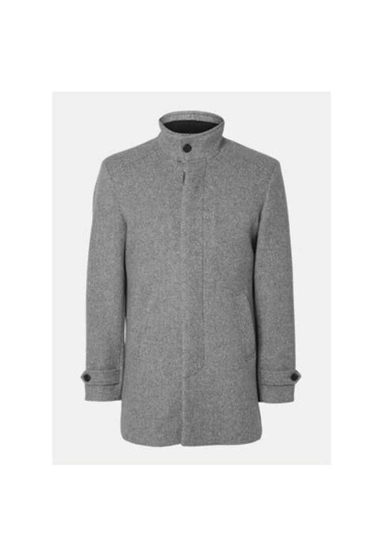Palton barbati,  304512186, Lana/Poliester reciclat, Gri, Gri