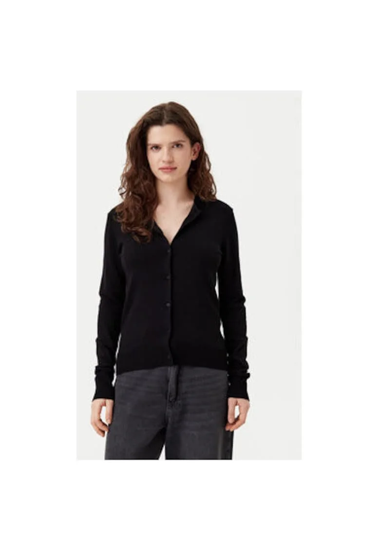Cardigan dama,  304703225, Viscoza/Nylon, Negru, Negru