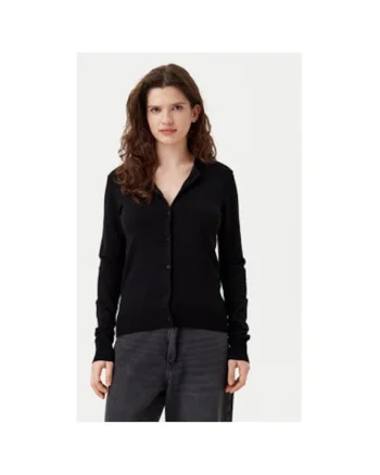Cardigan dama,  304703225, Viscoza/Nylon, Negru, Negru