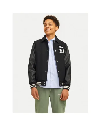 Jack&Jones Junior Geaca bomber Carter 12261333 Negru Regular Fit, Poliester