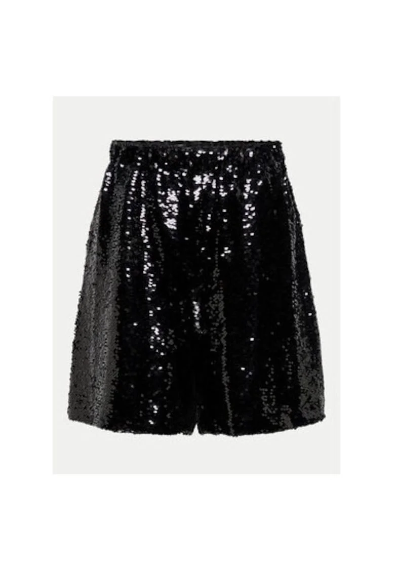 Pantaloni scurti dama,  304494291, Poliester, Negru, Negru