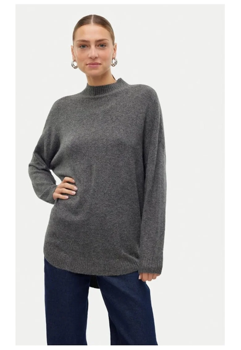 Pulover Plaza 10290784 Gri Loose Fit, Poliester