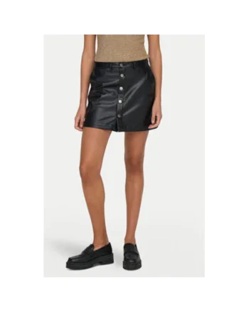 Fusta dama,  304518638, Piele ecologica, Negru, Negru