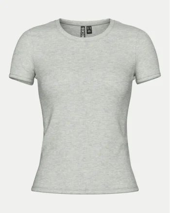 Tricou dama,  304915505, Bumbac organic, Gri, Gri