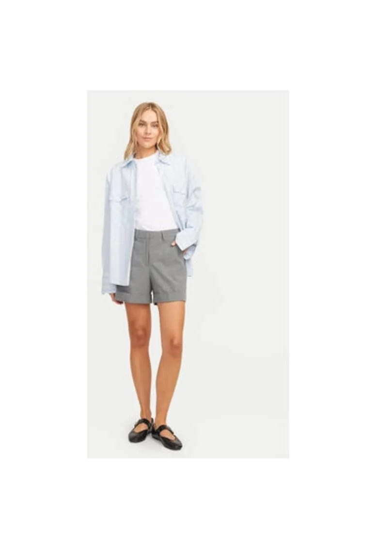 Pantaloni scurti dama,  304702952, Poliester reciclat/Viscoza, Gri, Gri