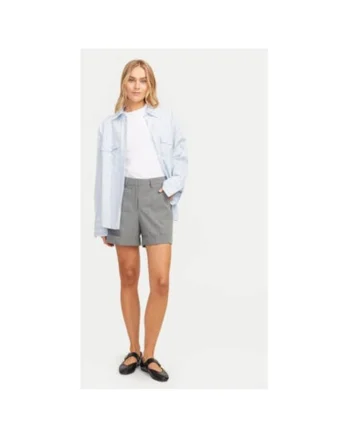 Pantaloni scurti dama,  304702952, Poliester reciclat/Viscoza, Gri, Gri
