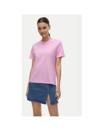 Tricou dama,  304786655, Bumbac organic, Roz, Roz