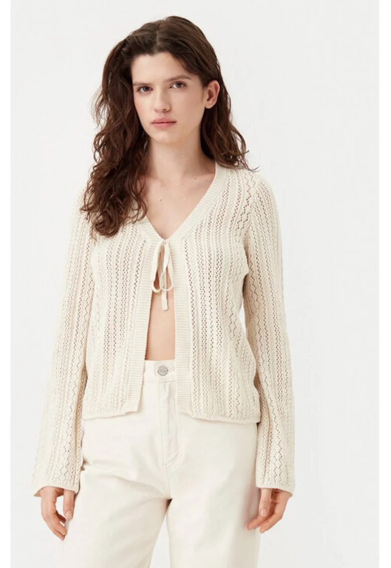 Cardigan dama,  304916038, Bumbac, Bej, Bej