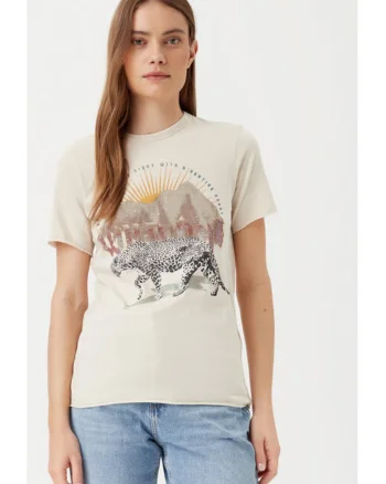 Tricou dama,  304791284, Bumbac organic, Bej, Bej