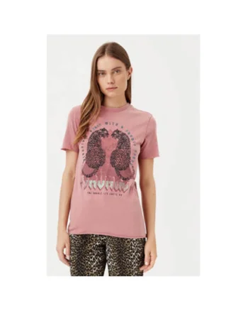 Tricou dama,  304791260, Bumbac organic, Roz, Roz