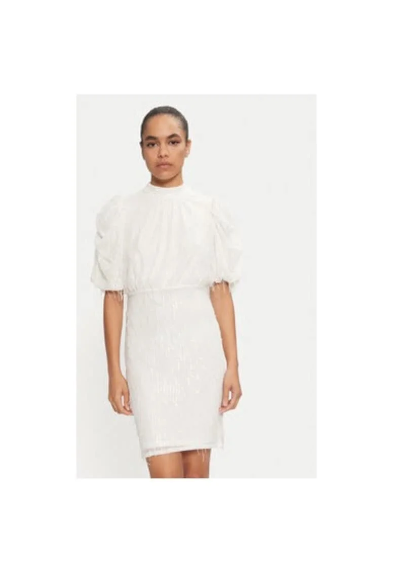 Rochie dama,  304732331, Poliester, Bej, Bej