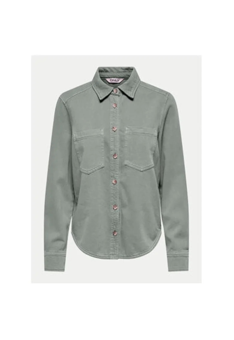 Camasa dama,  304784750, Bumbac, Verde, Verde