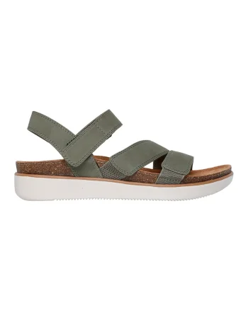 Sandale flatform cu velcro, Kaki