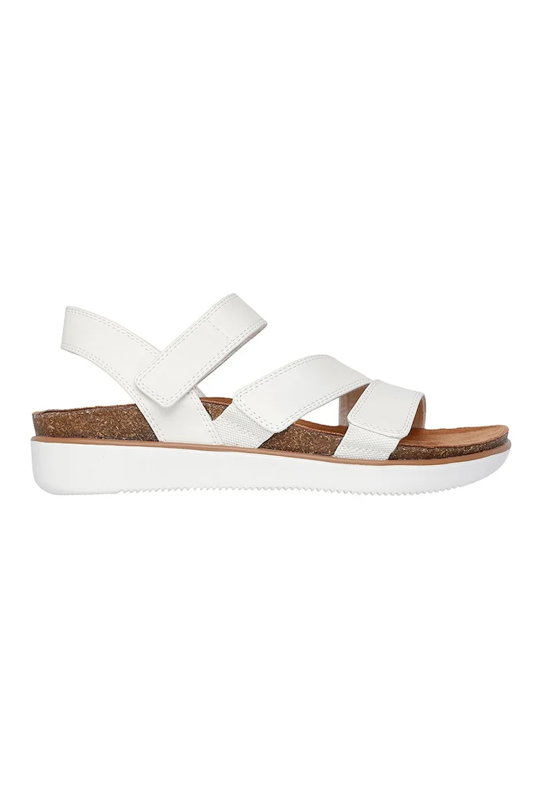 Sandale flatform cu velcro, Alb