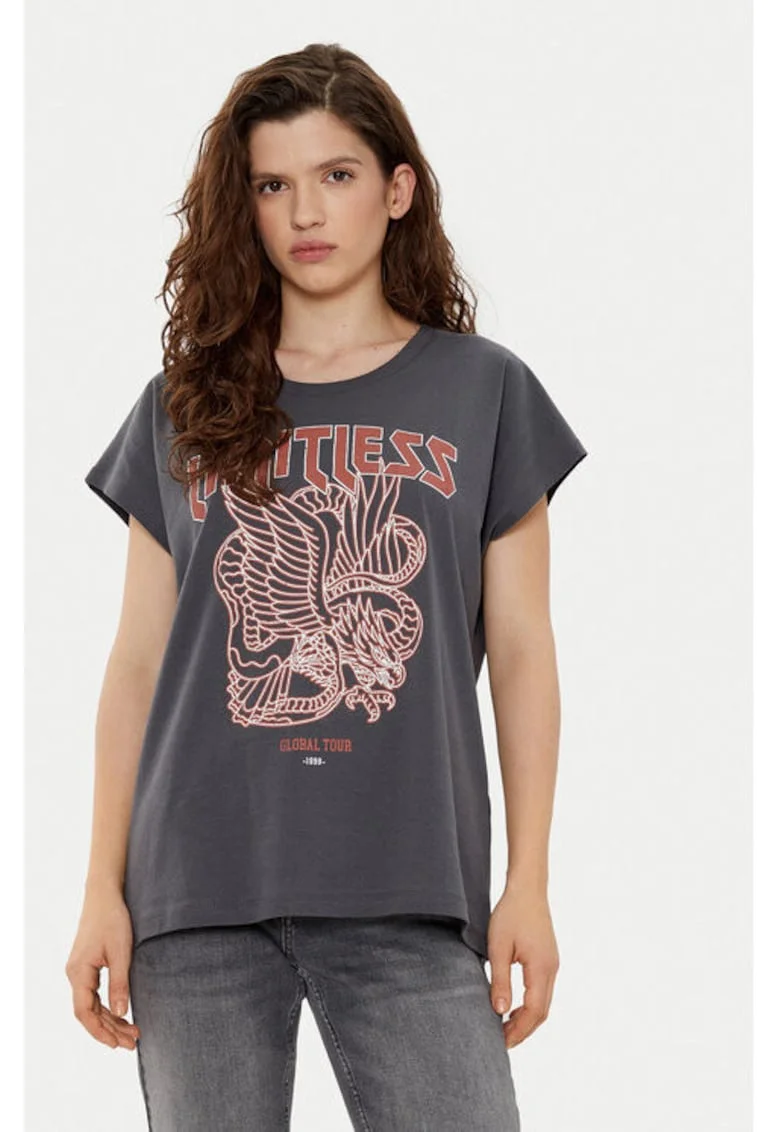 Tricou dama,  305167903, Bumbac, Gri, Gri