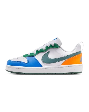 Pantofi sport Court Borough din piele ecologica, Alb/Verde/Albastru