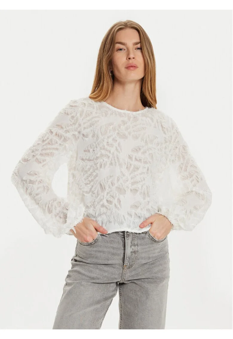 Bluza dama,  304386541, Poliester reciclat/Poliester, Alb, Alb