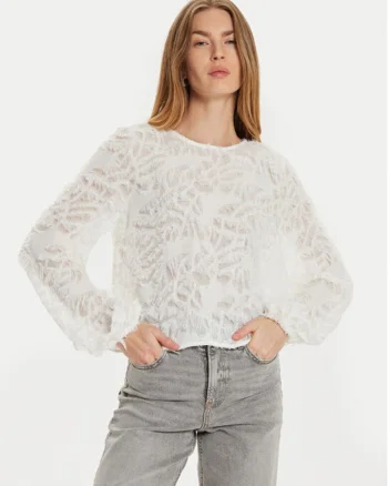 Bluza dama,  304386541, Poliester reciclat/Poliester, Alb, Alb