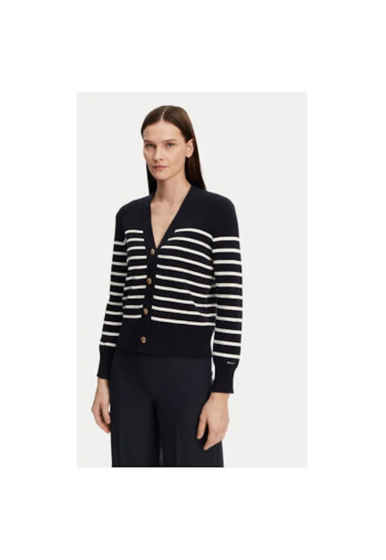 Cardigan dama,  305367280, Bumbac organic, Albastru, Albastru