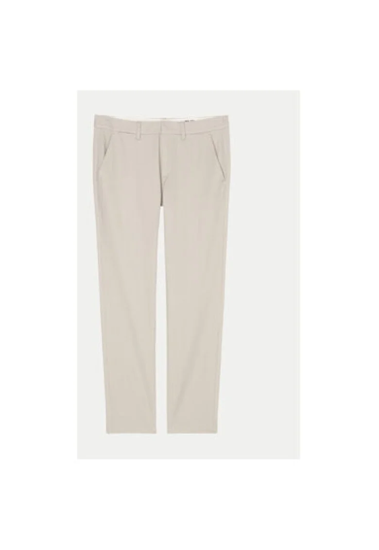 Pantaloni barbati,  304174087, Bumbac/Lyocell, Bej, Bej