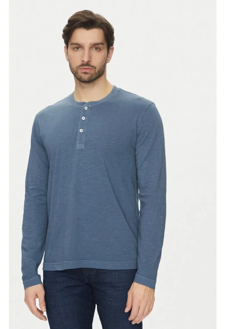 Bluza barbati,  304865589, Bumbac organic, Albastru, Albastru
